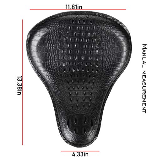 LKV 13.38" Motorcycle Solo Drive Seat with Seatbase Mounting Hardware Kits Custom Chooper Bobber Seats Universal Fit for Harley Davidson Sportster XL 1200 883 48 - Thumbnail 6