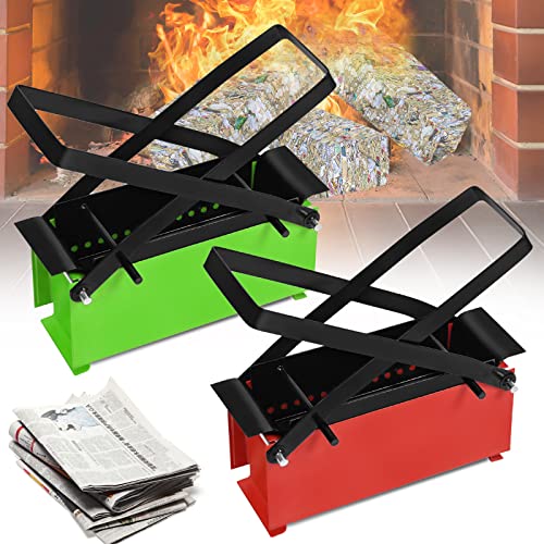 LZQ Papierpresse Papierbrikettpresse Papierbrikettpresse Papier Brikettpresse Stahl Presse Altpapierpresse Papierpresse Briketts, 26×9.5×13cm, Grün(1 Stück)