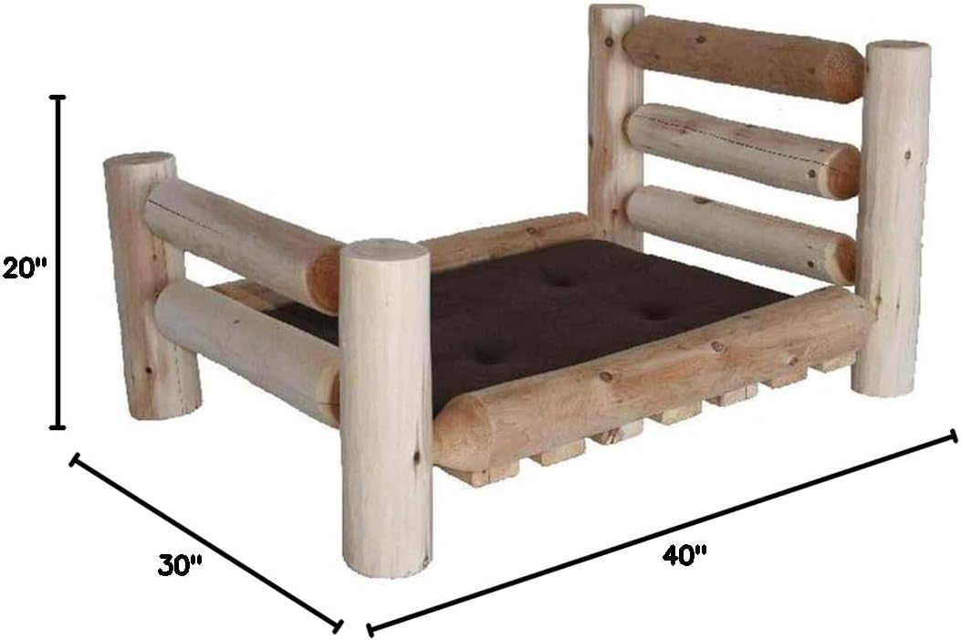 Lakeland Mills Pet Bed, Medium: 40 L x 30 W x 20 H (30 lbs.), Brown