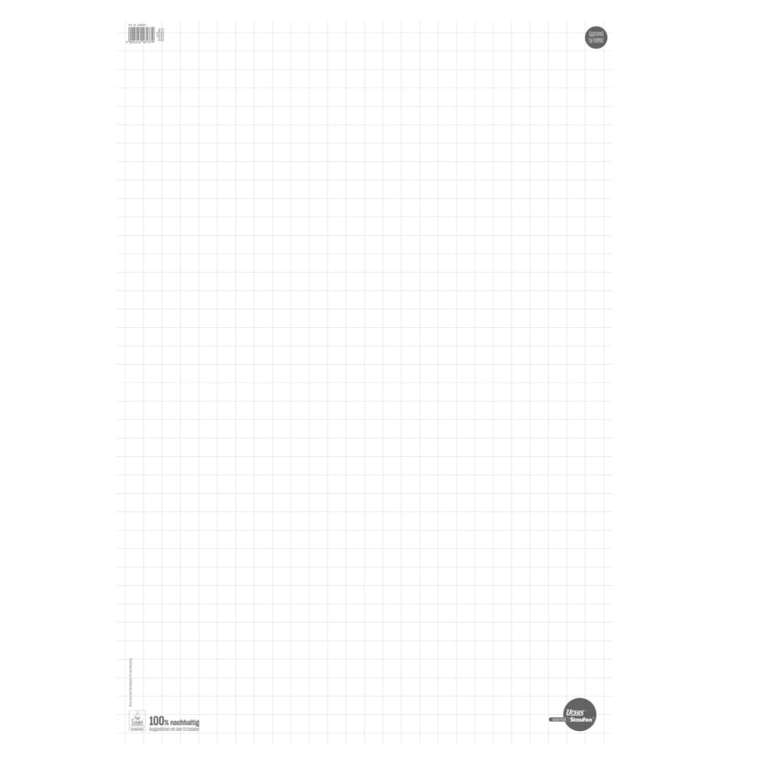 Ursus 036441 Flipchartblock, kariert, 68 x 99 cm, 80 g/qm, 20 Blatt