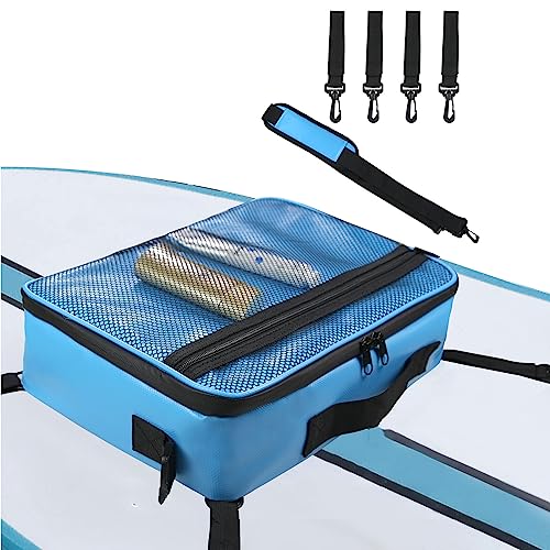 DCY BLUE SUP Kühler, wasserdichte Decktasche, Paddle-Board-Kühler mit Seitengriff, Schultergurt, Netztasche oben, Deck-Zubehör, ausgezeichnetes Geschenk für Wassersportbegeisterte (blau)