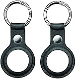 Urcover Funda Protectora para AirTag en Color Negro 1 Pieza - Resistente a los arañazos con Llavero, protección contra Golpes, Suciedad y arañazos, Accesorio Compatible con AirTags Bluetooth Tracker