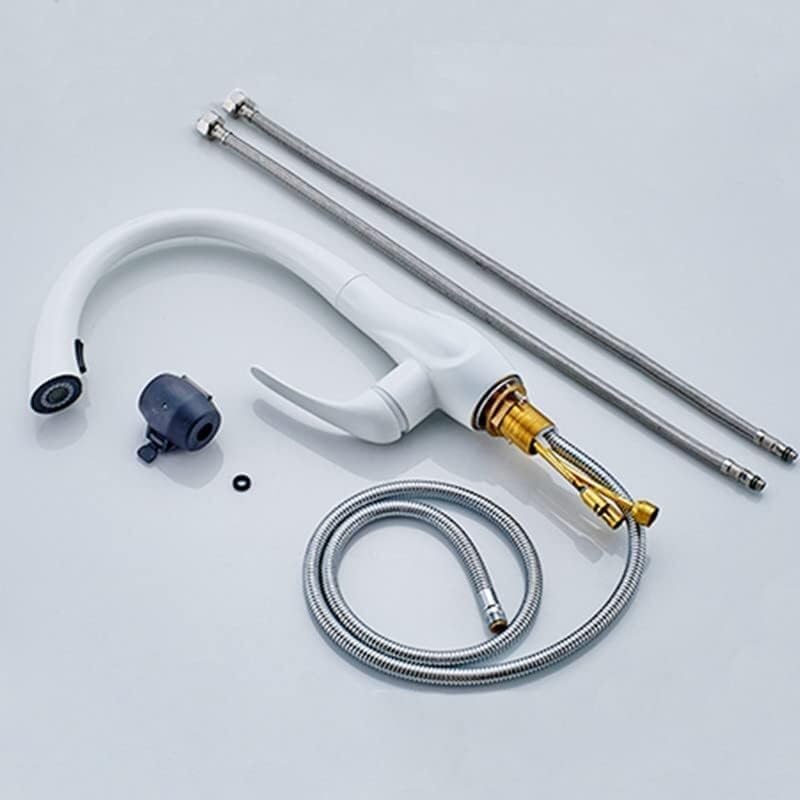 Miniatura 4 de Grifos táctiles, grifo de fregadero de cocina para bar, granja, comercial, grifos de cocina tipo cisne de latón negro, grifo de cocina blanco