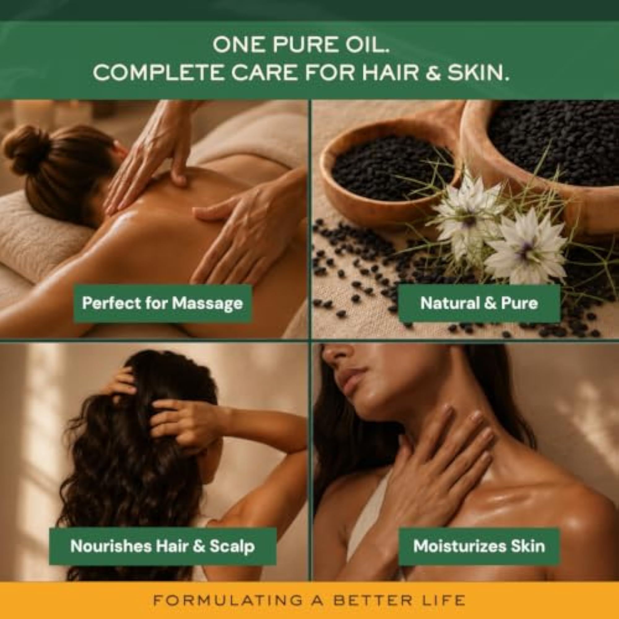 Cold-Pressed Unrefined Sesame Oil for Skin & Hair