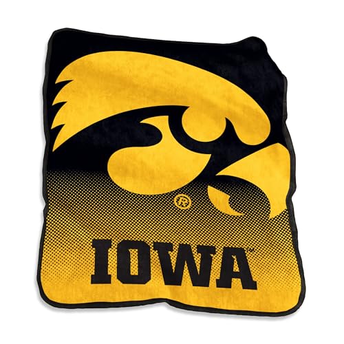 Logo Brands NCAA Iowa Hawkeyes Raschel Throw, One Size, Team Color