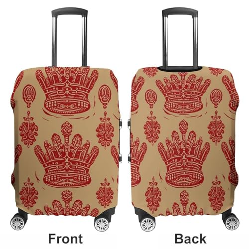 Red Crown Suitcase Cover Washable Luggage Cover Dust-proof Luggage Protector Cover Anti-Scratch Travel Suitcase Protector Fits 18-32 Inch Luggage XL3
