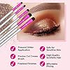 Glitter-Makeup-Brushes-For-Primer-And-Pressed-Eye-Shadow-Glitters-On-Metallic-Eyeshadow-Application-On-Eyelids-Cut-Crease-For-Blending-Loose-Glitters-Perfect-Lines-On-Eye-Lids-Effortlessly-Blend-Shade Eyeshadow Brush Glitter Makeup Brushes For Pressed Eye Shadow Loose Glitters Eyelids Cut Crease Blending Primer Lids Creases Clean Matte Eyeliner Stencils Pencil Liquid Liner Waterproof Gel Stamp Pen