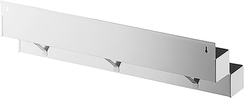 Miniatura 2 de Riel de velocidad de doble nivel de acero inoxidable, organizador versátil de botellas de licor de 48 pulgadas. Almacenamiento eficiente de botellas