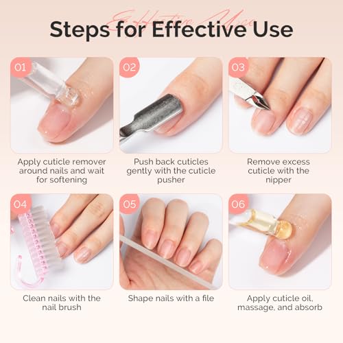 Image of MelodySusie Cuticle Remover Kit,25ML Cuticle Remover Cream and Cuticle Oil,Cuticle Nipper Trimmer Pusher, Nail File and Brush for Cuticle Softener & Moisturize Manicure Kit for Nail Care