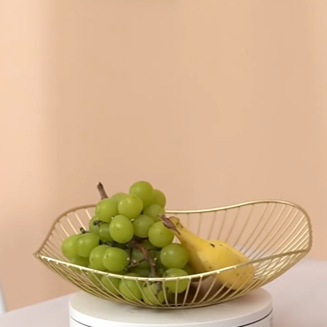 Corbeille à Fruits En Métal Doré - Design Ajouré 27.5cm | Panier Déco Pour Cuisine Ou Table