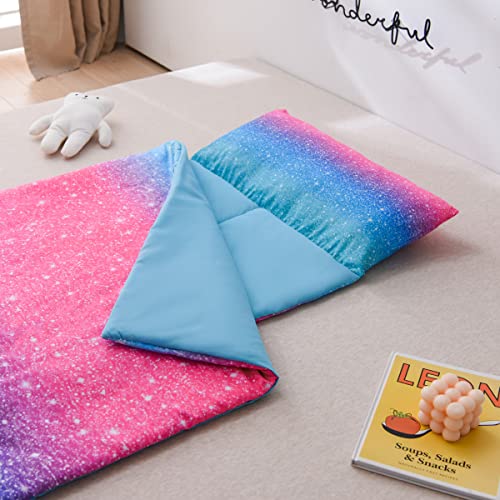 Ntbed Toddler Nap Mat With Removable Pillow, Pink Blue Purple Glitter Printed Slumber Bag For Kids Boys Girls Daycare Preschool Kindergarten Travel Sleeping Bag,Multi #TOP2