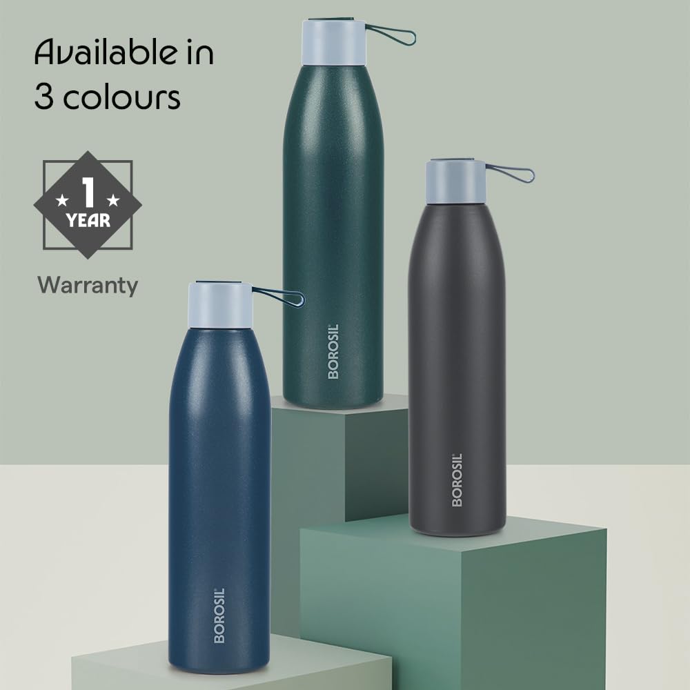 Borosil Hydra Bottle: 24H Hot/Cold - Stainless Steel -8