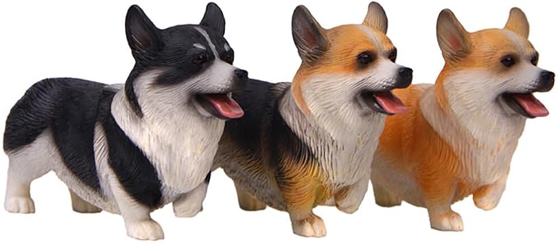 Cabilock 3pcs Realistic Corgi Dog Figurines Small Puppy Ornaments for Home Miniature Garden and Flower Pots for Dog and Collectors
