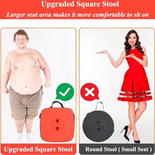 Image of Fishboy Upgraded Collapsible Stool, 400lbs Max Weight, Lightweight But Sturdy, Portable Retractable Folding Telescoping Foldable Camping Stool for Adults Outdoor Fishing Hiking BBQ