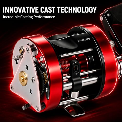 Sougayilang CatTyrant Carrete de Baitcasting con Freno Centrífugo, Empuñadura de Goma Sobredimensionada, Ideal para Bagres y Pescadores de Agua Dulce miniatura 6