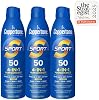 Protector solar en aerosol Coppertone SPORT SPF 50, paquete múltiple, 3 x 5.5 FL OZ | Aerosol solar de amplio espectro SPF 50, resistente al sudor, calor y agua, libre de PABA, oxibenzona, octinoxato, parabenos y colorantes 3