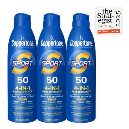Coppertone Sport Sunscreen Spray SPF 50, Sweat, Heat and Water Resistant Sunblock, Lightweight, Oxybenzone Free, Spray Sunscreen Bulk Pack, 5.5 Oz Bottle, Pack of 3 — view 2