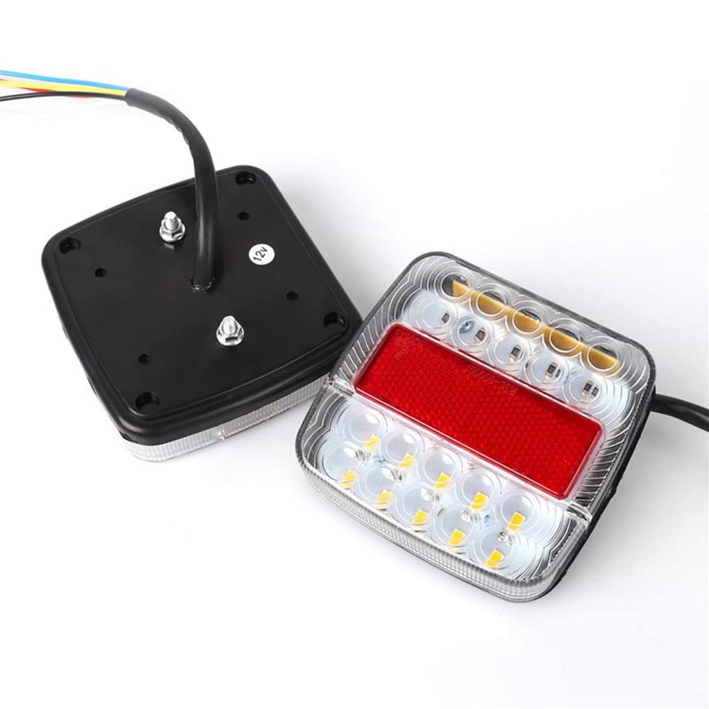 2 Piezas Camión De Luz Trasera Trasera Indicador De Señal De Giro De Led Luce De Freno Impermeable para El Remolque del Automóvil 12v 26 Vuelvo