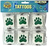 U.S. Toy Green Paw Print Temporary Tattoos (144)