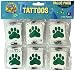 Green Paw Print Temporary Tattoos (144)