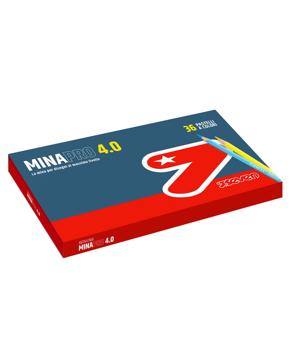 Seven Minapro 4.0 Crayons, Box of 36, Easy to Sharpen, Children and Teenagers, Coloured Pencils
