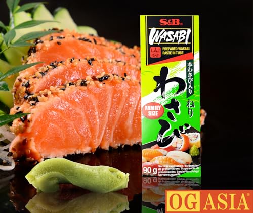 S&B Premium Wasabi Paste – Family Size – Echter Wasabi aus Japan – OG ASIA – 90g Tube
