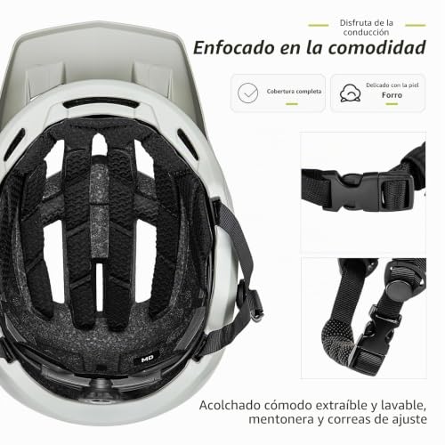 Casco de bicicleta de montaña con ventilación activa y ajuste de 54-57 cm 4
