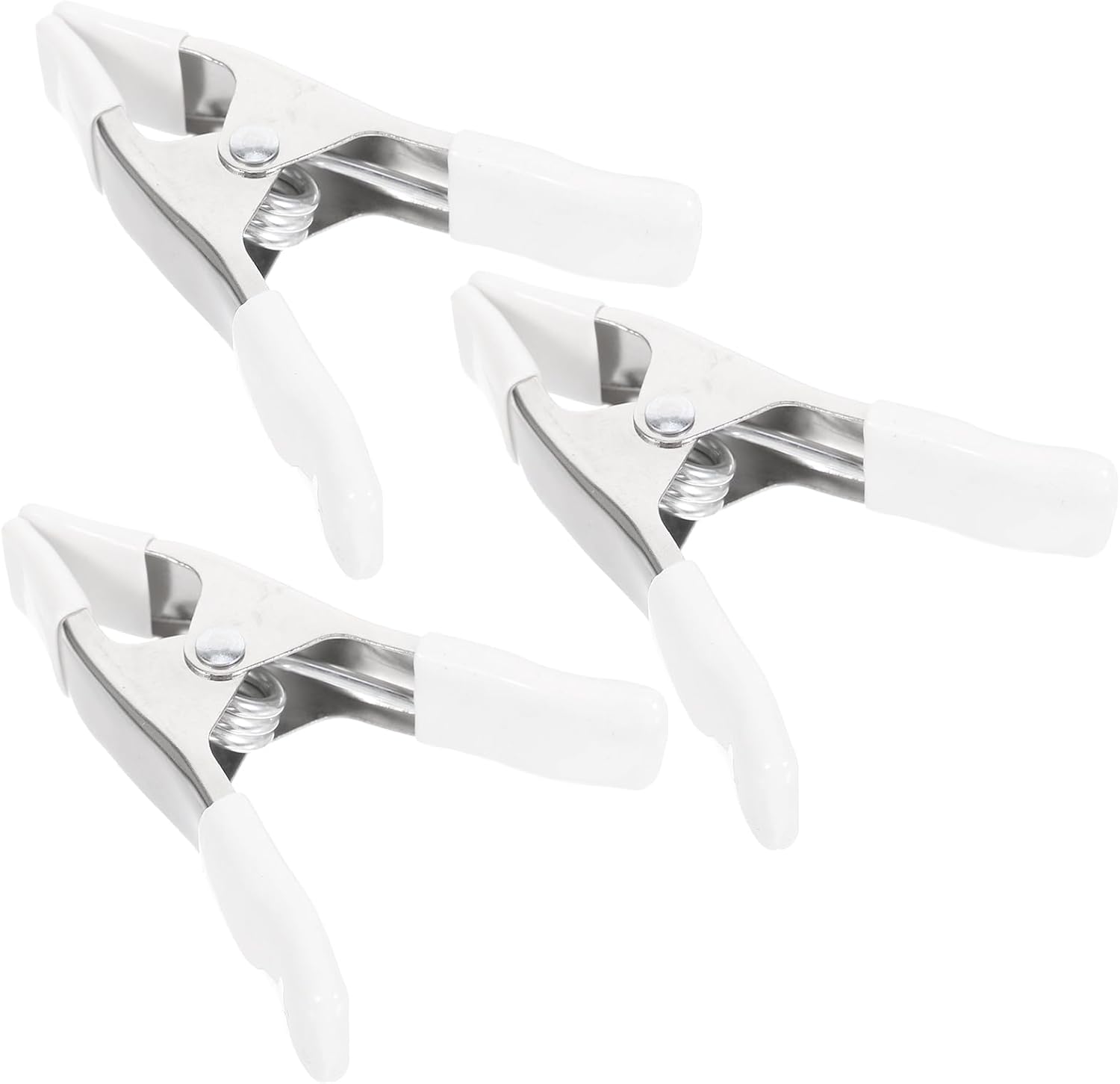 3pcs Woodworking Clamps Heavy Duty Spring Clips 3.94 Inch A-Shaped Backdrop Clamps with Pvc Protective Sleeve 3Pcs for Photography and Home Installation