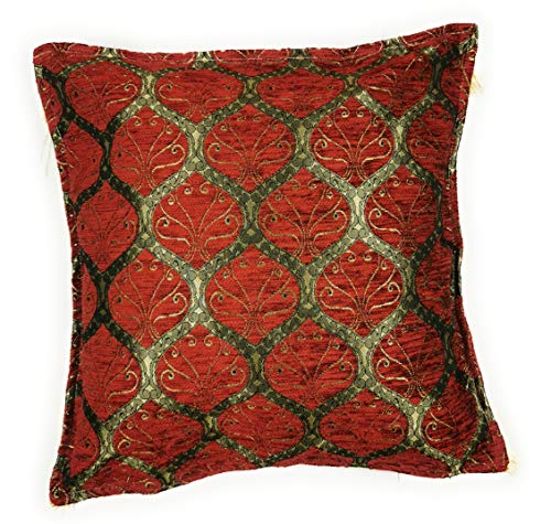 Agas Own Cord Soft Solid Decorative Square Throw Oriental Cushion Covers Cushions for Sofa Bedroom Car 18 x 18 Inches 45 x 45 cm (Rust) Cover