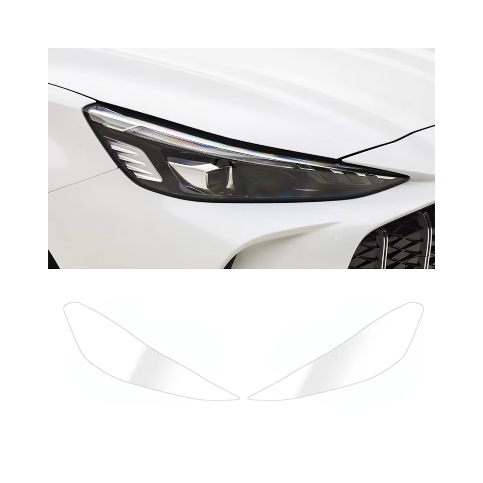 VSICTTAR Headlight Film for MG5 2020-2026, 1Set Transparent/Smoke Black Car Headlight TPU Protective Film