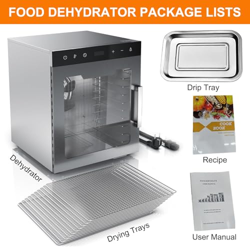 Eastnmythet 8/10 Trays Food Dehydrators, Freeze Dryer Machine for Home, 800W Fruit Dehydrator, Commercial Drying Fruits Machine for Meat,10 Trays