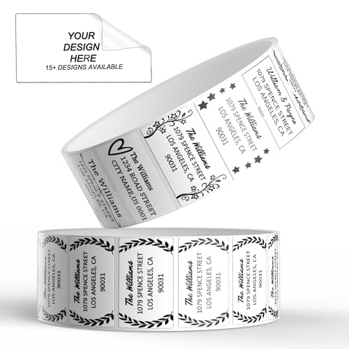TechMark Personalized Return Address Labels - [ 20 Designs ] Custom Labels for Wedding, Cards & Letters, Clear & Clean Impressions, Waterproof (1" x 2") 120-1000 Sheets