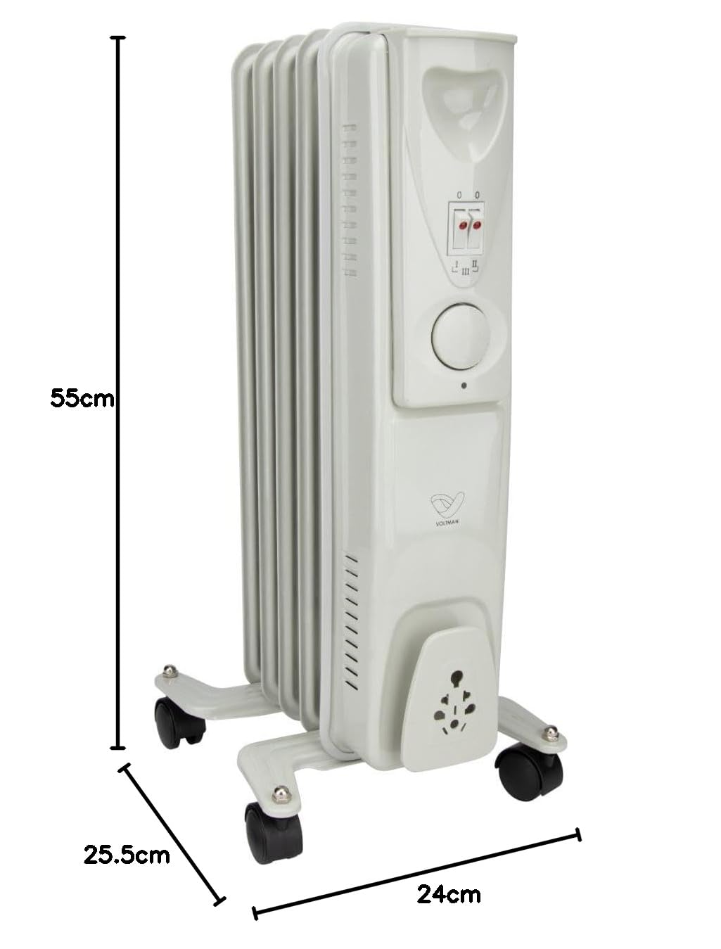 Radiateur mobile bain d'huile 1000W - blanc - Voltman