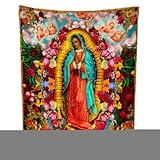 Manta Virgen María | Mantas Y Cálidas | Manta De Felpa Virgen María De 150x100cm, Edredón De Franela Suave, Bonito Edredón para Dormitorio, Cama, Sala De Estar, Sofá.