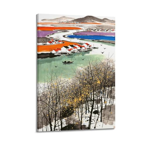 Décoration murale orientale haut de gamme en aquarelle traditionnelle