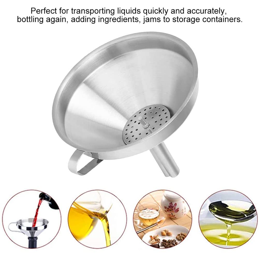 Imbuto in Acciaio Inossidabile, 5 Alimentari liquidi Imbuto a Bocca Larga Bilancia, Ristorante a Bocca Larga Imbuto, Tea Dregs condimento Liquido Olio commestibile