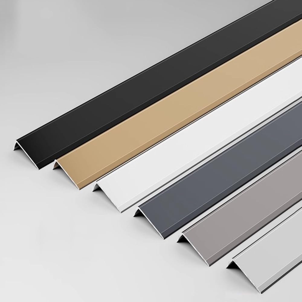 Listwa narożna w kształcie litery L, 3 x aluminiowa listwa krawędziowa, zewnętrzna osłona narożna do drzwi ściennych, szafki na płytki okienne