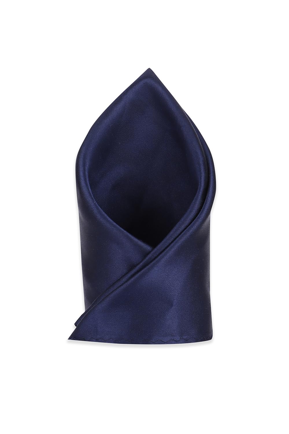peter england Men's Polyester Blend Navy Solid Formal Pocket Square Free Size, Navy Blue-picture-12