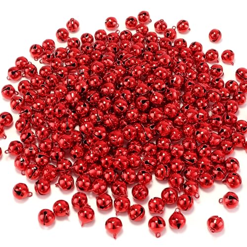 1/2 Inch Jingle Bells Small Bell Mini Bells, Tiny Crafts Bells, DIY for Christmas Home Making Ornaments Wreath Pet Decorations Bracelet Anklets Necklace Knitting Jewelry Making 120 Pcs, Red