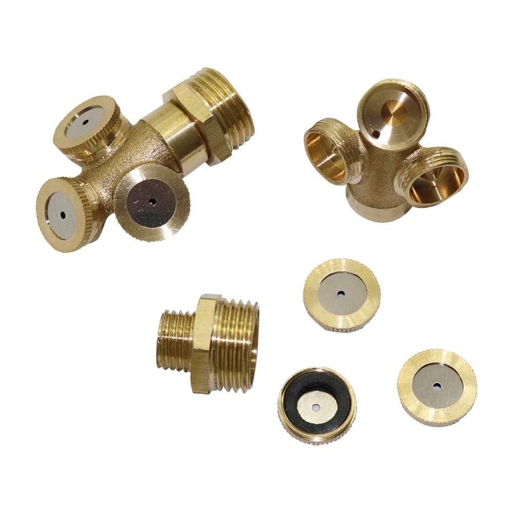 Buse de pulvérisation réglable en laiton pour irrigation de pelouse et arrosage du jardin, connecteur à 3 trous, parfait pour les serres et les outils agricoles