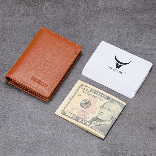 Image of HISCOW Business Card Holder with Large Compartment - Full Grain Leather