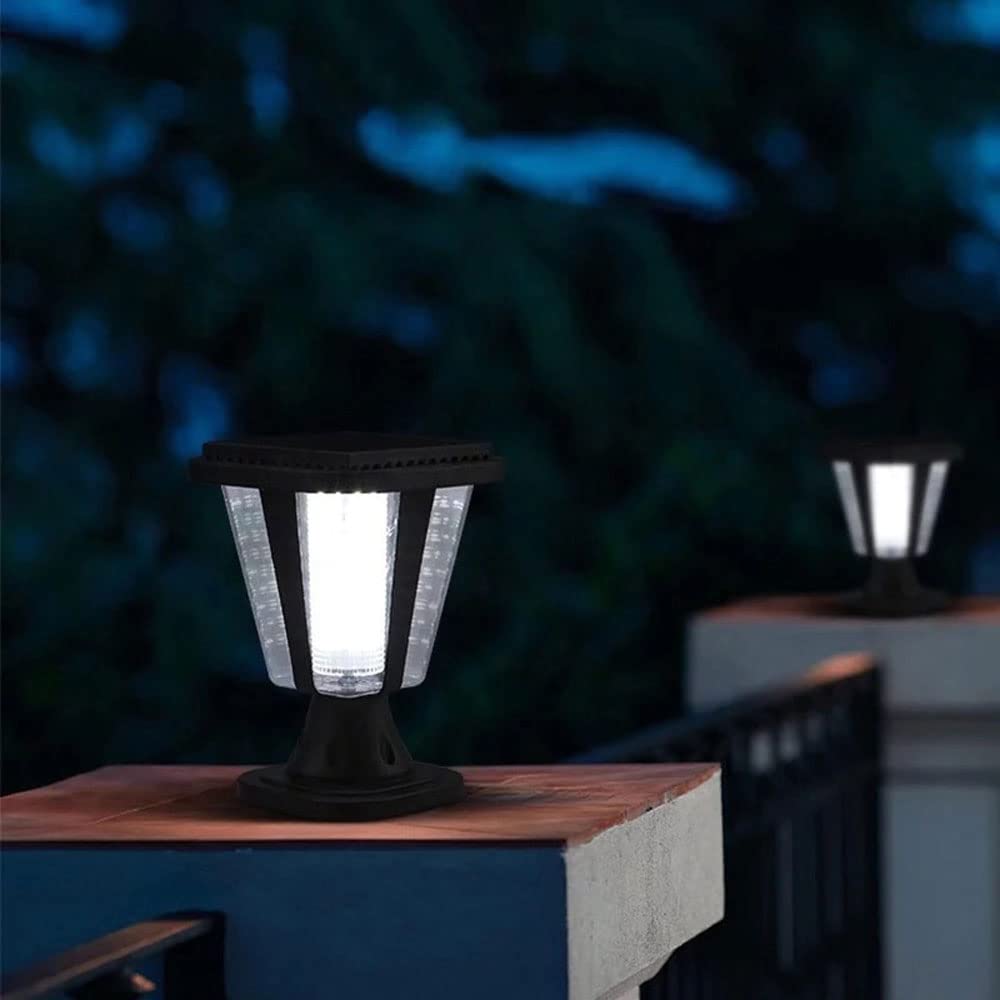 Lampy solarne, Lampa Słupkowa Ogrodzeniowa Od Zmierzchu Do Świtu Zasilana Energią Słoneczną Kolumnowa Ganku Ogrodzeniowego