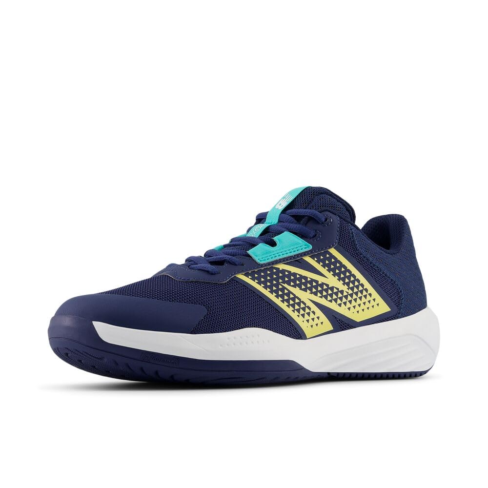 New Balance Men's 696 V6 Tennis Shoe, White/Clementine, 10.5 Wide