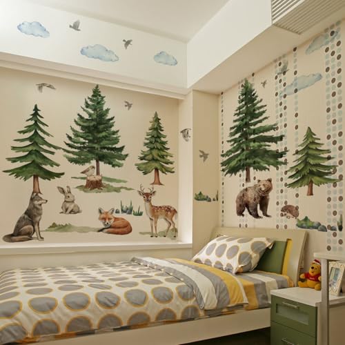Vinilo Decorativo Grande Bosque con Animales para Pared miniatura 5