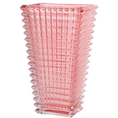 MCMCNCUIU Crystal Glass Vase, Large Crystal Vases for Flowers, Large Flower Vase, Pink Modern Vases for Living Room, Bedroom, Kitchen, Dining Table, Mantle, Wedding, 11 Inches by mcmcncuiu - Used condition - CA$23.79