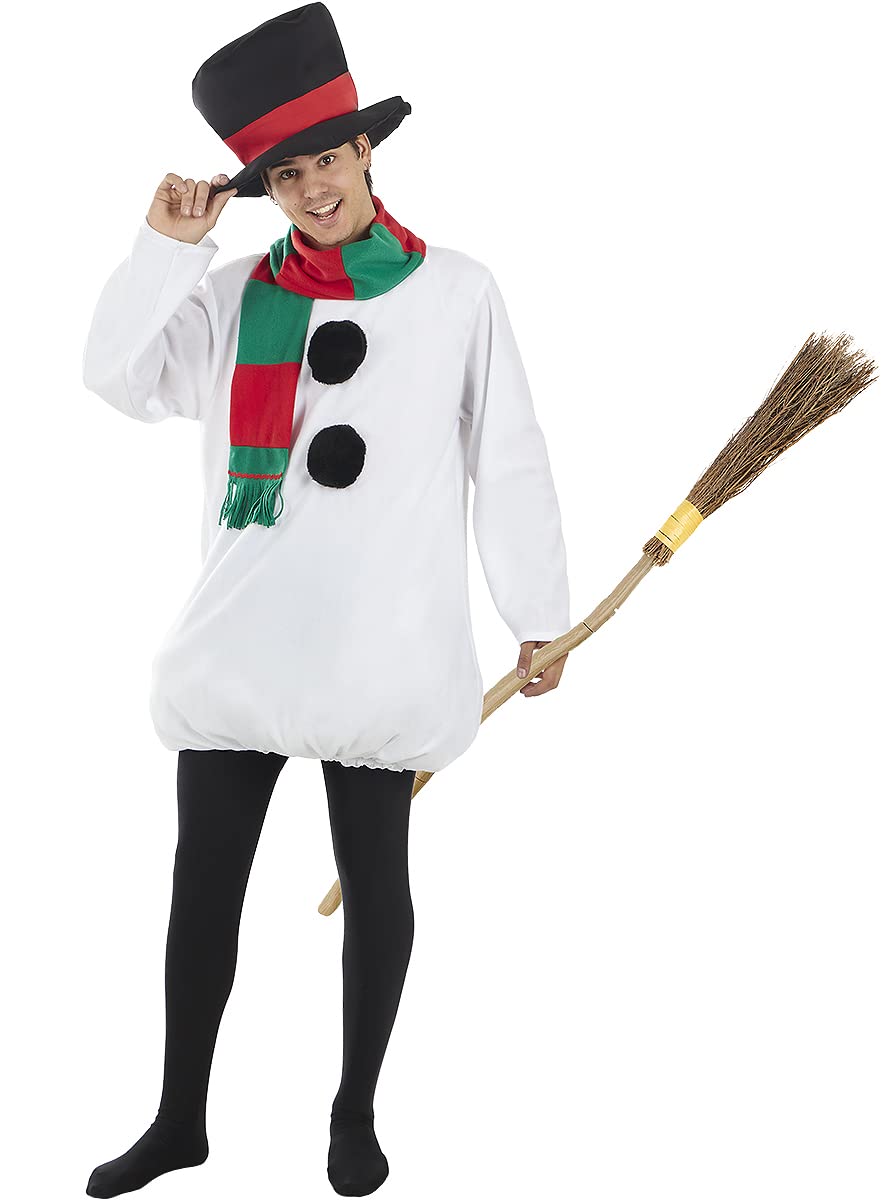 Funidelia | Disfraz de muñeco de nieve para hombre Navidad, Snowman, Belén de Navidad - Disfraz para adultos y divertidos accesorios para Fiestas, Carnaval y Halloween - Blanco