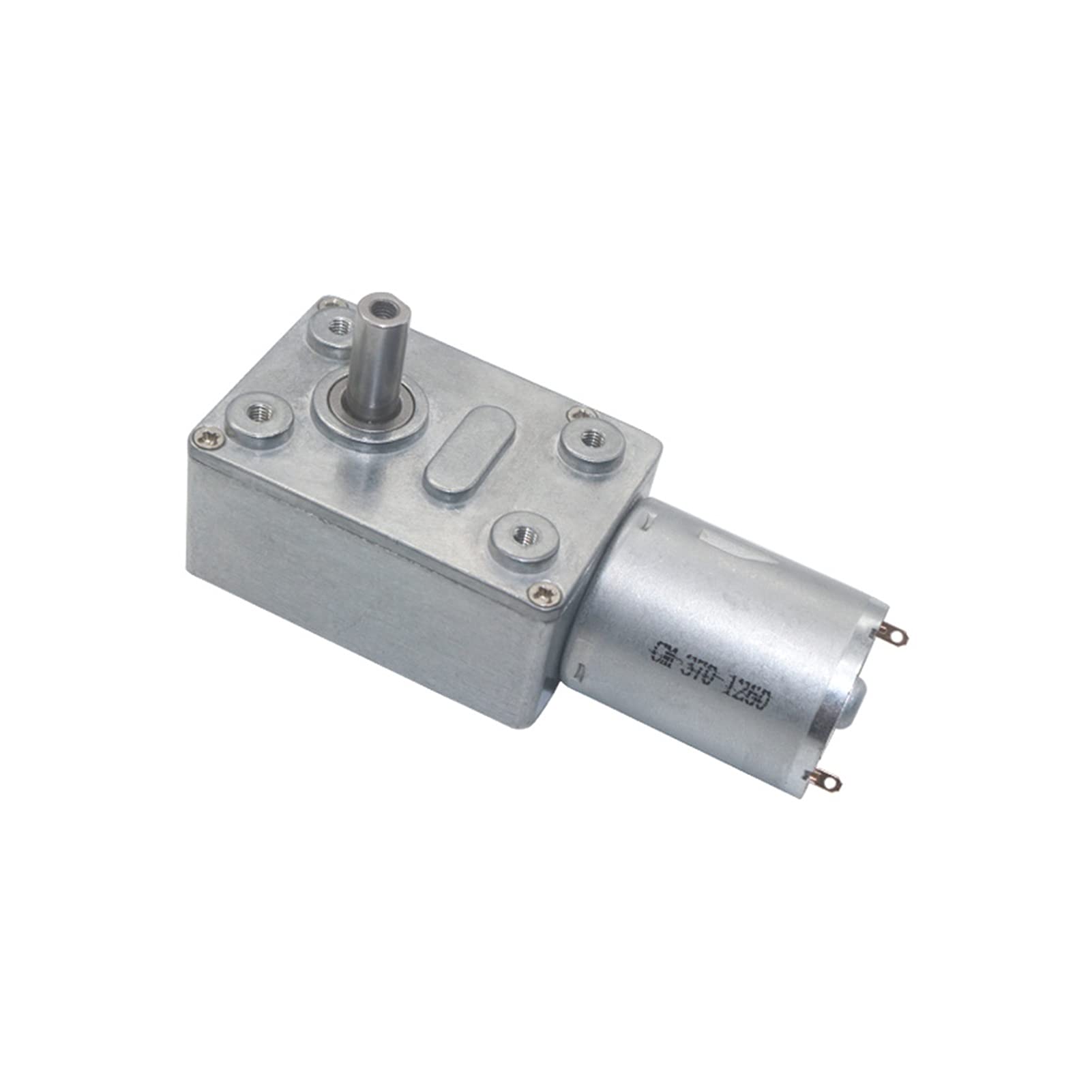 Moteur à courant continu DC6V/12V24V 2 tr/min 150 réducteur de vitesse couple élevé moteurs engrenage vis sans fin en métal moteur basse réversible JGY370 : , tension CC 6 volts)(Dc 6 Volt,6 RPM)