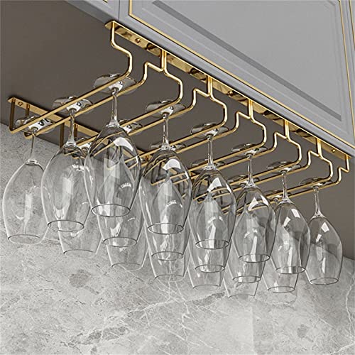 Porte-bouteilles sous armoire et support verres à pied