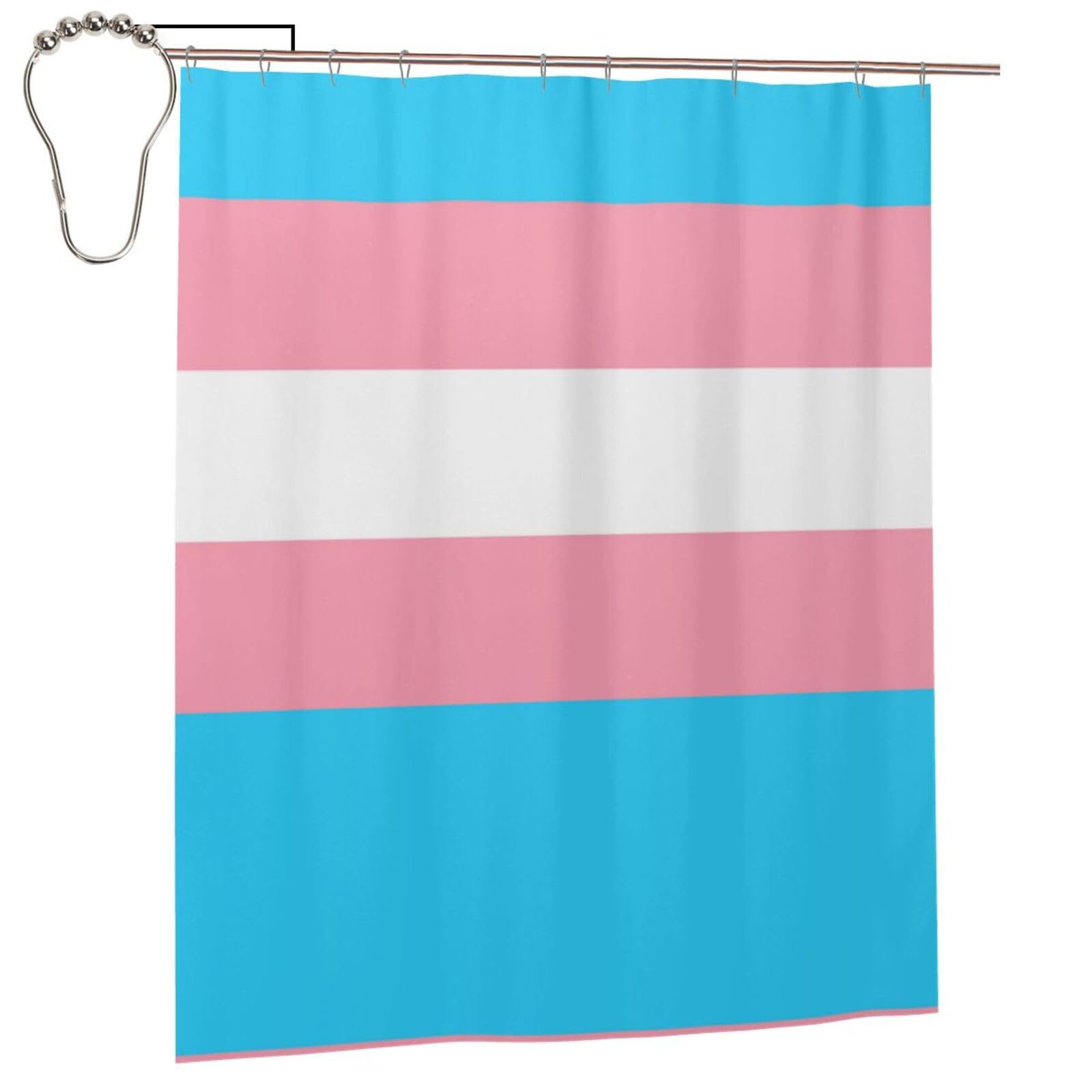 Egomed As Picture Shower Curtain 60X72 Inch,Bathroom Decor Waterproof Fabric Shower Curtains With Hooks,Transgender Pride Flag Lgbt