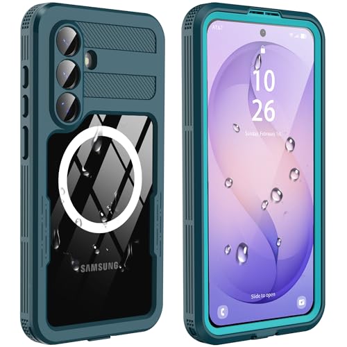 GOLDJU for Samsung Galaxy S26 Plus Case Waterproof, S26 Plus Case with Built-in Screen & Lens Protector, Shockproof Full Body Protection Phone Case, Compatible with MagSafe/Wireless Charging, Blue